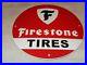 Vintage-Firestone-Tires-11-3-4-Porcelain-Metal-Gasoline-Oil-Sign-Pump-Plate-01-kqd