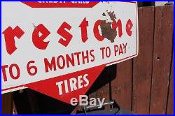 Vintage Firestone Tires Credit Card Gas Oil Metal Sign Advertising