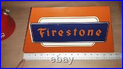 Vintage Firestone Tires Dealer Gas Station Display Metal Sign Stand
