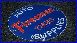Vintage Firestone Tires Gasoline Porcelain Sign Gas Station Pump Plate Motor Oil