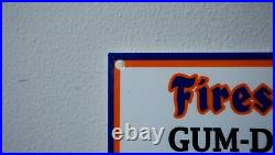 Vintage Firestone Tires Metal Sign Gas Service Station Oil Ad Rare Motorcycle