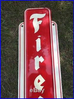 Vintage Firestone Tires Oil Gas Station Metal Sign