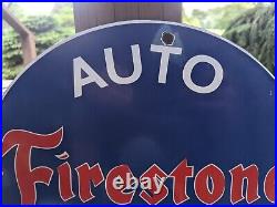 Vintage Firestone Tires Porcelain Advertising Sign Tire 12