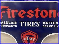 Vintage Firestone Tires Porcelain Enamel Sign 24×20 Inches