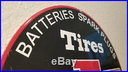 Vintage Firestone Tires Porcelain Gas Auto Batteries Service Sales Dealer Sign