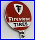 Vintage-Firestone-Tires-Porcelain-License-Plate-Topper-Gas-Station-Pump-Sign-Oil-01-ckk
