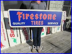 Vintage Firestone Tires Sign On A 1947 Coca Cola Sign Blank Look