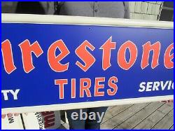 Vintage Firestone Tires Sign On A 1947 Coca Cola Sign Blank Look