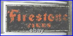 Vintage Firestone Tires Single-sided Sign With Wear Dealer Service Station Sign