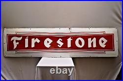 Vintage Firestone Tires Tyres Sign Board Porcelain Enamel Petrol Pump Display 1