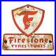 Vintage-Firestone-Tires-White-Red-Metal-Enamel-Gas-Station-Deco-5-x-5-Sign-Used-01-tvm