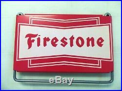 Vintage Firestone Truck Tire Sign Gas Station Metal Garage Old Original Box Rare