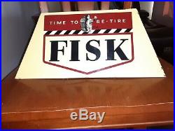 Vintage Fisk Tire Sign Original Store Display Stand 2 Oil Gas Station Signs