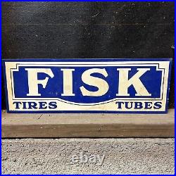 Vintage Fisk Tires Paper Sign Gas Oil Car Service Station