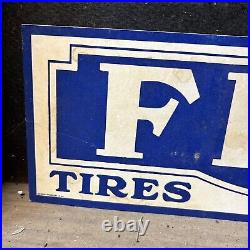 Vintage Fisk Tires Paper Sign Gas Oil Car Service Station