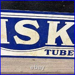 Vintage Fisk Tires Paper Sign Gas Oil Car Service Station