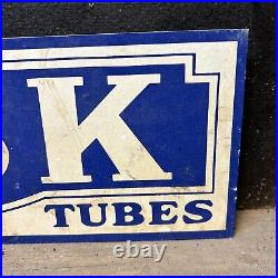 Vintage Fisk Tires Paper Sign Gas Oil Car Service Station