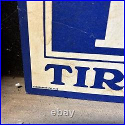 Vintage Fisk Tires Paper Sign Gas Oil Car Service Station