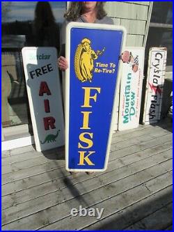 Vintage Fisk Tires Sign Time To Retire On A 1947 Coca Cola Sign Blank