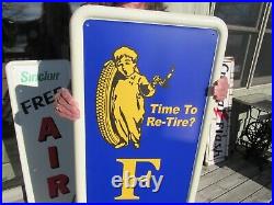 Vintage Fisk Tires Sign Time To Retire On A 1947 Coca Cola Sign Blank