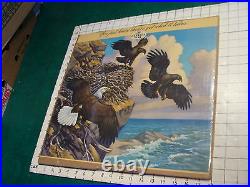Vintage GENERAL TIRE paper sign w EAGLES w art by Walter Weber, VERY NICE