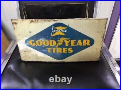 Vintage GOOD YEAR TIRES Metal Advertising Tire Holder Display Advertising SIGN