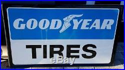 Vintage GOOD YEAR TIRES Sign - 60's embossed metal - MINTY Condition