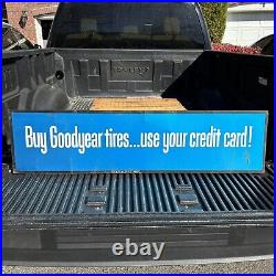 Vintage GOOD YEAR Tires Double Sided Dealer Sign 48X 12 Advertising gas oil