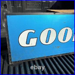 Vintage GOOD YEAR Tires Double Sided Dealer Sign 48X 12 Advertising gas oil