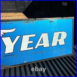 Vintage GOOD YEAR Tires Double Sided Dealer Sign 48X 12 Advertising gas oil