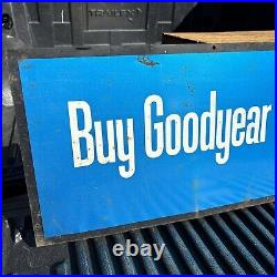 Vintage GOOD YEAR Tires Double Sided Dealer Sign 48X 12 Advertising gas oil