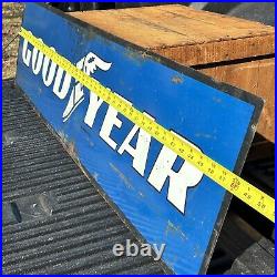 Vintage GOOD YEAR Tires Double Sided Dealer Sign 48X 12 Advertising gas oil