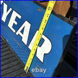 Vintage GOOD YEAR Tires Double Sided Dealer Sign 48X 12 Advertising gas oil