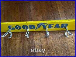 Vintage GOOD YEAR Tires V-BELTS SIGN Display Rack 48 gas oil fan belt HANGER