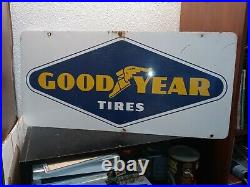 Vintage GOODYEAR 32 Metal Sign Service Station Tire Shop Oil Gas Advertising