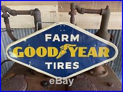 Vintage GOODYEAR FARM TIRE sign Not Porcelain