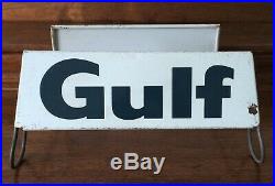 Vintage GULF Tin Metal Tire Stand Advertising Tire Display Holder
