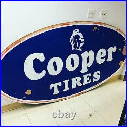 Vintage Gas Station Cooper Tire Painted Wooden Sign 8 X 4