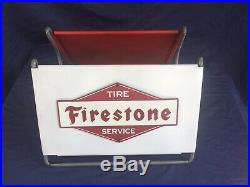 Vintage Gas Station Tire Display Stand And Tire Firestone