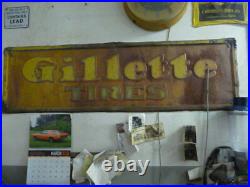 Vintage Gillette Tire Sign Patina Hotrod/ Gasser/ Ratrod / Mancave