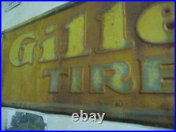 Vintage Gillette Tire Sign Patina Hotrod/ Gasser/ Ratrod / Mancave