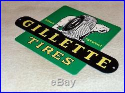 Vintage Gillette Tires A Polar Bear For Wear 12 Metal Tire Gasoline & Oil Sign