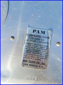 Vintage Gillette Tires Pam Clock Co Bear Gas Oil Station Sign Hanging