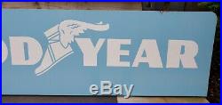 Vintage Go Go Goodyear Tires Double Sided Painted Metal Sign Rack Topper Display