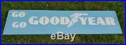 Vintage Go Go Goodyear Tires Double Sided Painted Metal Sign Rack Topper Display