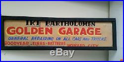 Vintage Golden Garage Howard City Michigan framed sign Goodyear tires