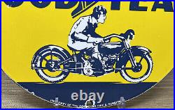 Vintage Good Year Motorcycle Tires Porcelain Sign Gas Oil Continental Michelin
