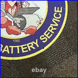 Vintage Good Year Porcelain Sign Tire Battery Auto Car Dealer Service Station Ad