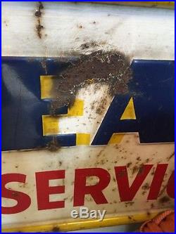 Vintage Good Year Tire & Battery Service Embossed Sign Tin Metal 45 x 11