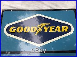 Vintage Good Year Tire Service Center Two Sided Metal Sign